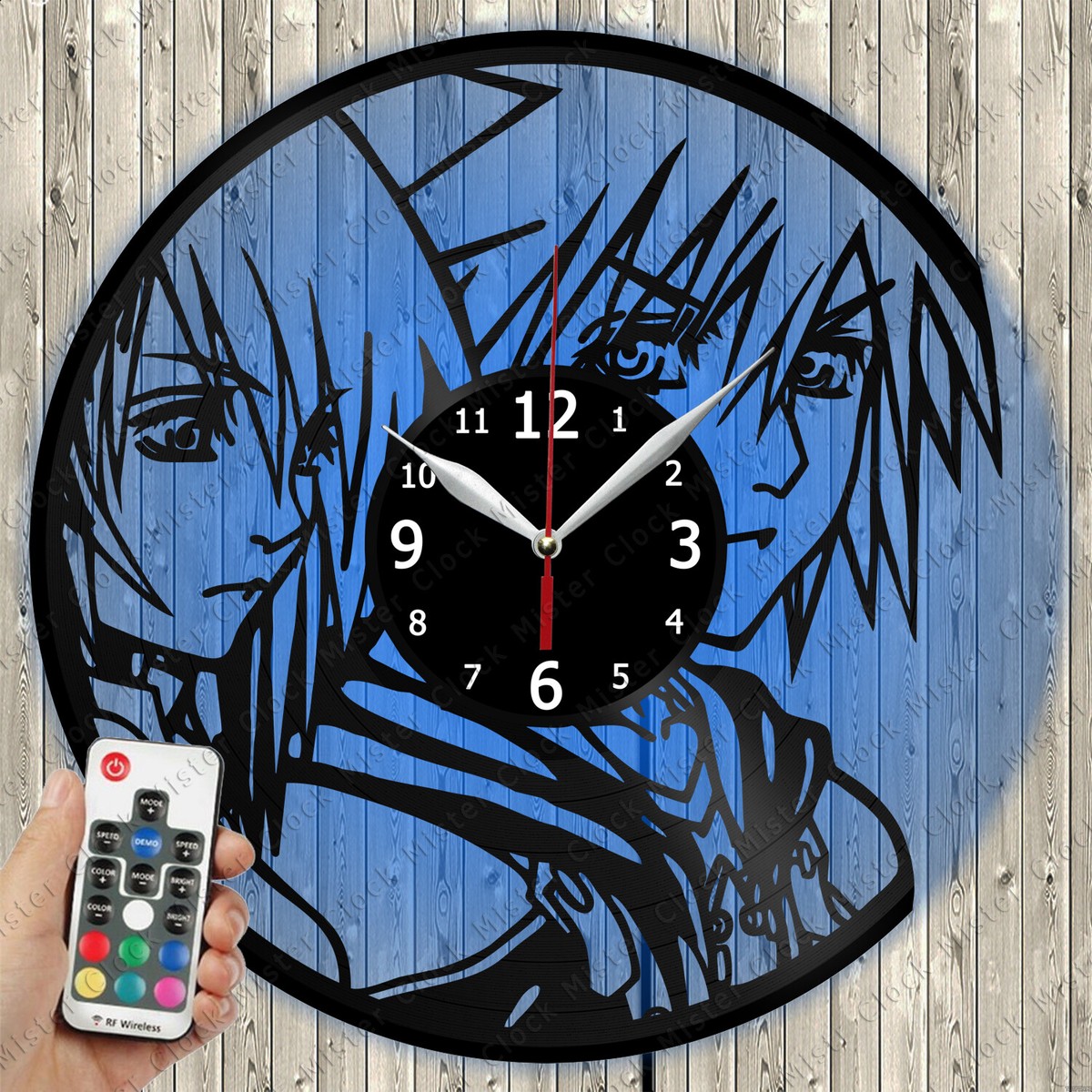 LED Clock Kingdom Hearts Anime LED Light Vinyl Record Wall Clock