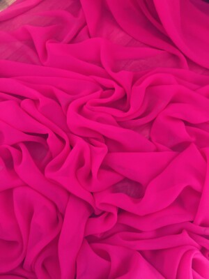dark pink dress material Hot Pink A-line Satin Long Prom Dress Court Train Evening Dress US4 / As Picture