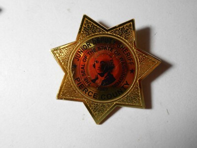 DEPUTY SHERIFF バッジ レザーホルダー付 Florida Sheriff Star Badge