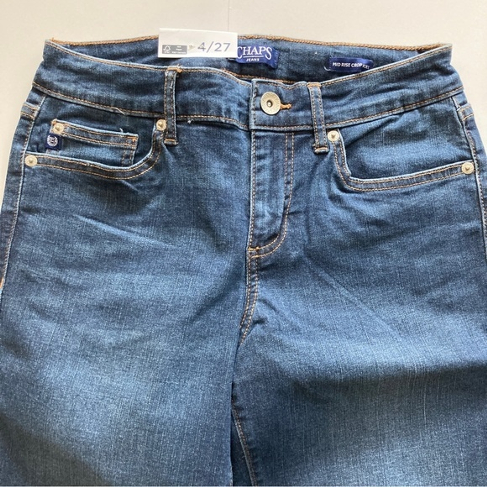 Chaps Jeans Womens Mid Rise Crop Kick Size 4/27 NWT eBay