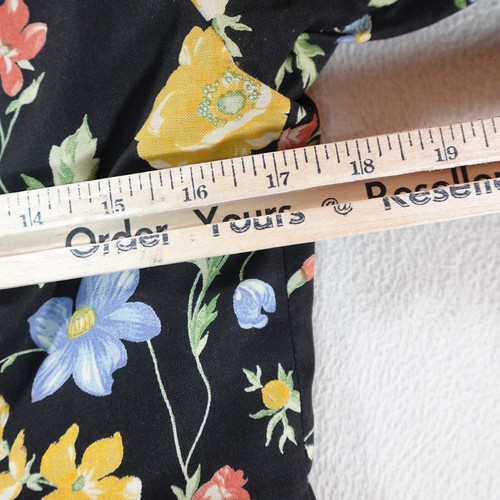 Vintage Rose Dirndl Dress Womens Medium Black Bavarian Floral Cottagecore Praire - Picture 14 of 22
