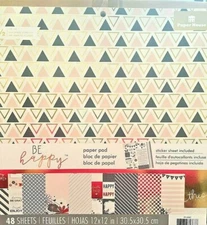 Paper House BE HAPPY~12 X 12 Paper pad~48 pages~So Nice! QUICK SHIP!