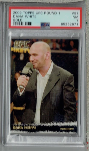 PSA 7 NM Dana White 2009 Topps UFC Round 1 #97 Rookie Card thick GOLD SP