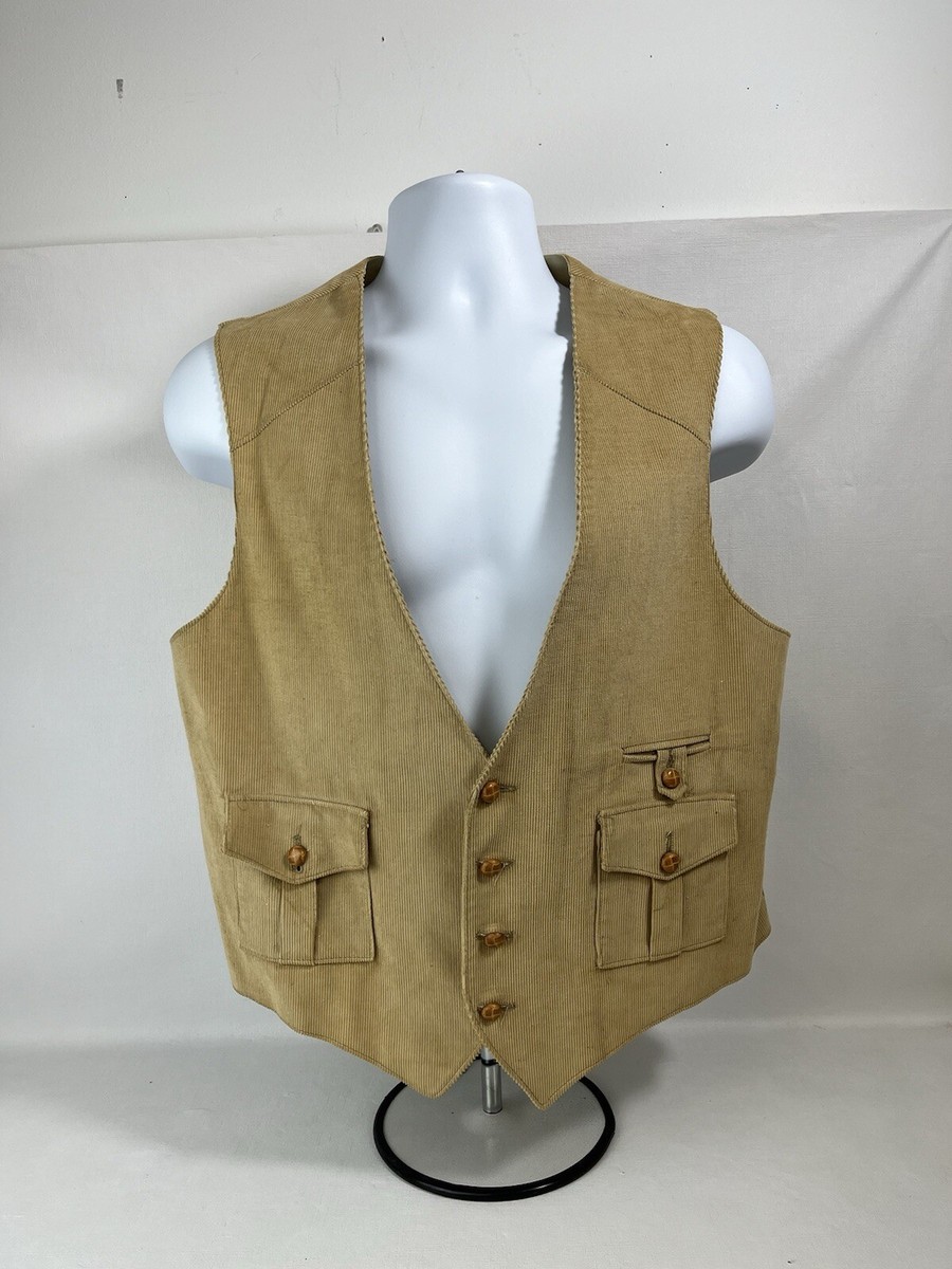 Vintage Cotler Tan Corduroy Vest Mens Western Frontier Size Vintage Cotler Tan Corduroy Vest Mens Western Frontier Size