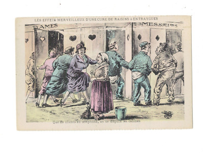SD1467   SKATOLOGY  THE EFFECTS  OF A GRAPE  CURE  COLOR PRINTED POSTCARD