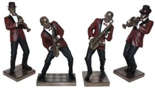 Figura Decorativa Jazz Musicista Strumenti a Fiato H 26-30 CM Sassofono Tromba