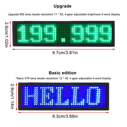 DIY LED Sign Bluetooth Digital Programmable Scrolling Name Message Tag Badge US - Picture 11 of 34