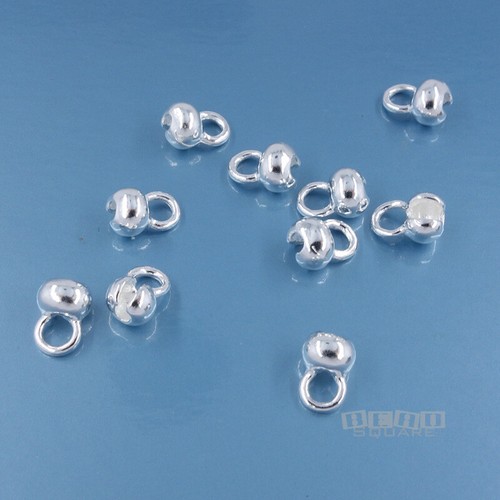 Solid Sterling Silver Round Knot Cover / Clamshell End Connector [Choose Size] - Afbeelding 4 van 12