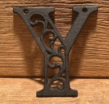 Letter "Y" Ornate Cast Iron Filigree 4 5/8"tall by 4 5/8"wide Rustic 0557-Y