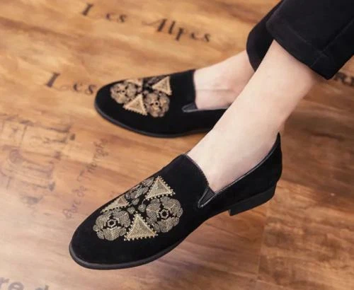 Men Casual Loafers Round Toe Slip On Low Heels Faux Suede Shoes