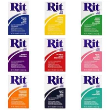 1 1/8 oz Rit Powder Dye | 20 Beautiful Colors | White-wash & Color Remover |