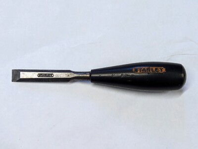 Vintage Stanley 1/2'' Everlasting Black Plastic Handle USA Chisel