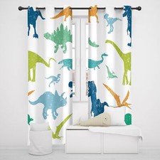 Cinbloo Boys Dinosaur Blackout Curtains Grommet 2 Panels Kids Colorful Cartoo...