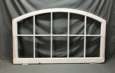 Antique Large VTG 10 Lite 34x56 Semi Arch Dome Top Transom Window Old 815-25B