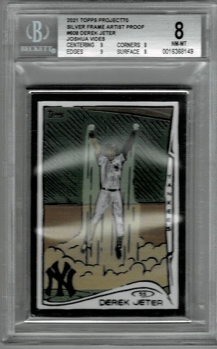 2021 TOPPS PROJECT SILVER FRAME ARTISTS PROOF 608 DEREK JETER BGS 8 #d 23/51