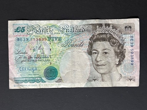 Bank of England L5 POUNDS Note 1990 Circulated PAPER MONEY BE Queen ...