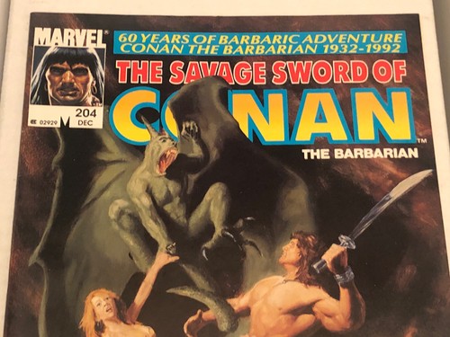 SAVAGE SWORD OF CONAN #204 (1992) AWESOME COVER! John Buscema NICE COPY! - Picture 2 of 4