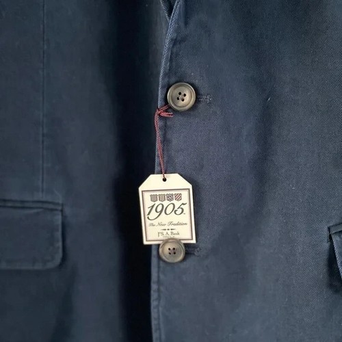 NWT Jos. A. Bank Tailored Fit Cotton Sportcoat Blazer Navy Blue Size XL Preppy - Picture 4 of 13