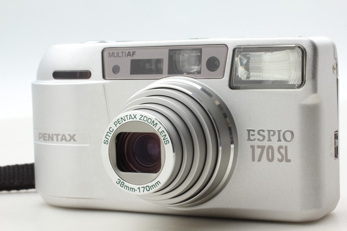 フィルムカメラ PENTAX ESPIO 170SL Silver 🎦👀✨MINT✨ Pentax Espio 170SL Silver 35mm Point & Shoot From