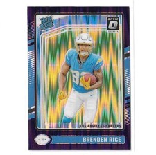 Brenden Rice 2024 Panini Donruss Optic Rated Rookie #213 Purple Shock Prizm RC