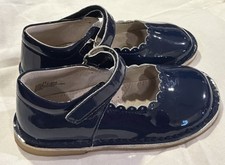 L'Amour Caitlin Navy Blue Patent Leather Scalloped Mary Jane Little Girl Shoe 11