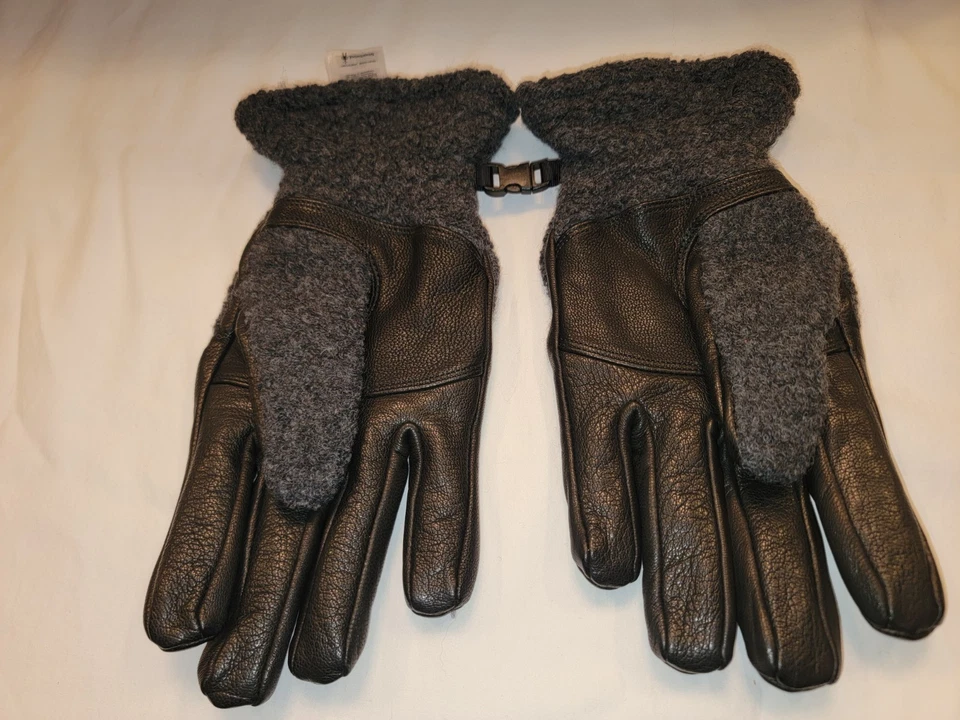 Guantes Sherpa Smartwool Trail Ridge Cuero Lana Carbón Unisex Pequeños Usados en Excelente Condición! Foto 3 de 4