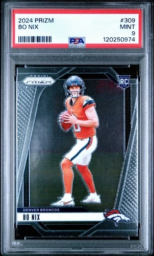 2024 Panini Prizm Rookies Bo Nix #309 PSA 9 MINT Rookie RC