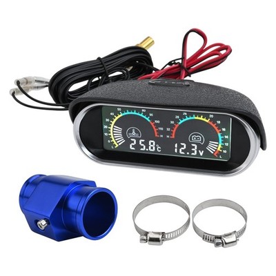 Umfassendes 2in1 Auto Meter Messgerät für Spannungs- und Temperaturmessungen