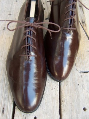 BALLY Mens Dress Shoes Dark Brown Leather Plain Toe Italian Oxfords Sz Size 10M