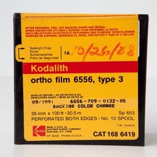 Kodak Kodalith Ortho B W Film 6556 Type 3 Sealed 35mm x 100ft BULK ROLL Exp. 88