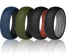 ThunderFit Men s Silicone Rings Air Groove 7.8mm x 1.8mm, Size 12, Multipack