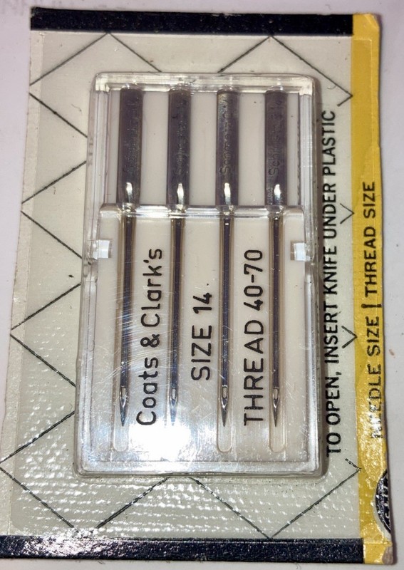 1 Pk of 4 Coats & Clark’s Sewing Machine Needles Size 14 Thread 40-70