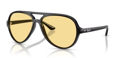 RAY BAN 4125 Cats 5000 59 601/R6 Lunettes De Soleil Noir/Jaune - Photo 1/3