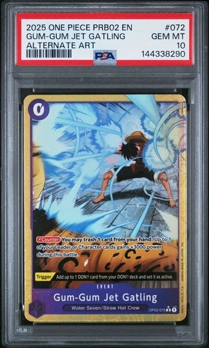 One Piece - Premium Booster Vol. 2 - Gum-Gum Jet Gatling OP03-072 - PSA 10