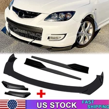 Front Bumper Lip Chin Spoiler Body Kit Splitter Side Skirt For Mazda