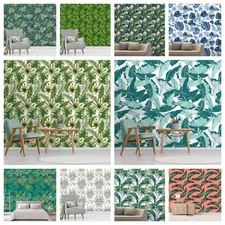 3D Leaves Pattern Green Self-adhesive Wallpaper Removable Wallpaper Wall Mural