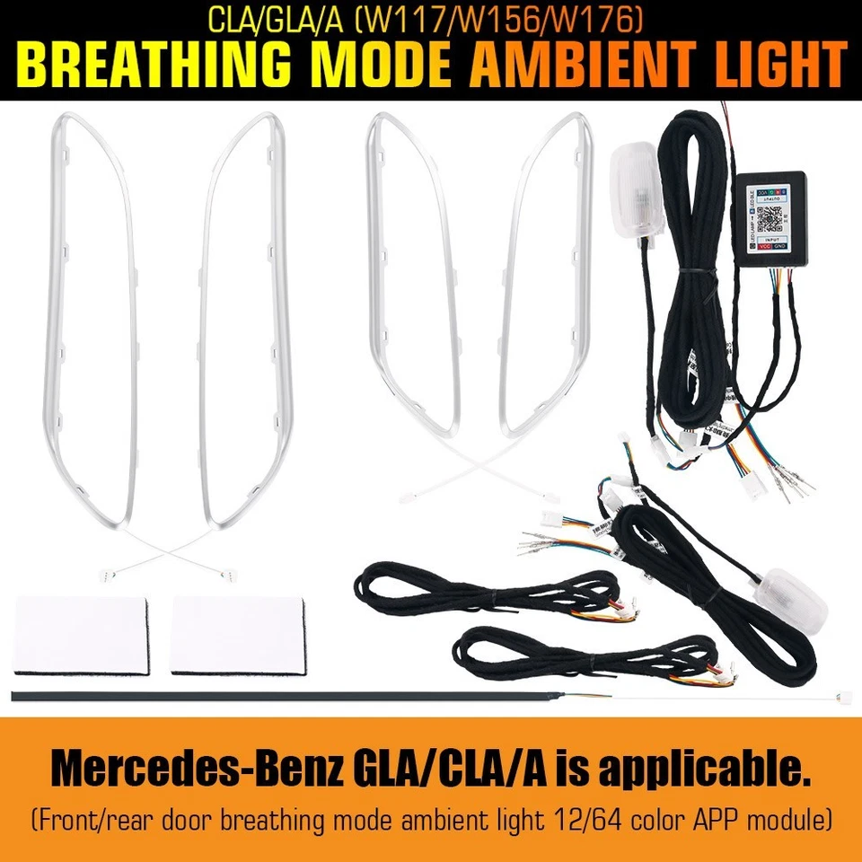 Para Mercedes Benz W176 W117 X156 painel led luz ambiente interior acabamento LED 2013+ - Imagem 3 de 4