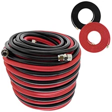 30 Foot Air and Fluid Hose Assembly Set with Fittings for Spray Guns, Paint P...