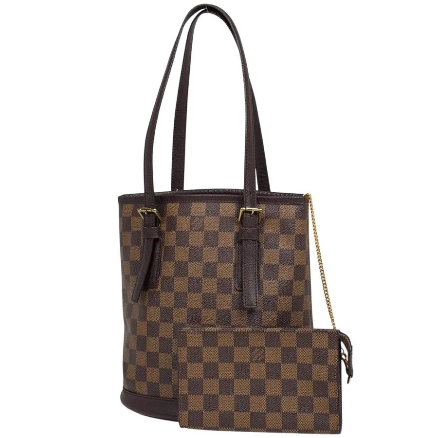 Vuitton — Louis Vuitton Male Shoulder Bucket Damier Brown Handbag N42240 #BS1325