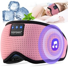 Sleep Mask with Bluetooth Headphones, Breathable Silk Eye Mask for Sleeping M...