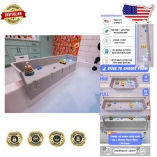 Kids Bathtub Tray Splash Guard - Gray Laminated Organizer, 3ft Play Area, S...