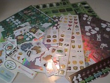 HUGE LOT OF PARTIAL SHEETS OF UNUSED CRAFTING STICKERS - VARIETY