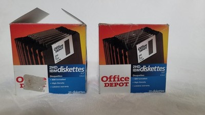 Office Depot 2HD IBM DISKETTES 49 PACK NEW,  Opened Box 
