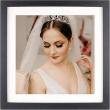 10X10 Picture Frame Wood Display Picture 8X8 with Mat or 10X10 without Mat Distr