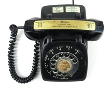 Vtg Automatic Electric Funeral Memorial Home Black Rotary Dial Phone - Working