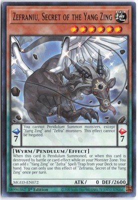 Yugioh - Zefraniu, Secret of the Yang Zing MGED-EN072 1st Edition - Maximum Gold