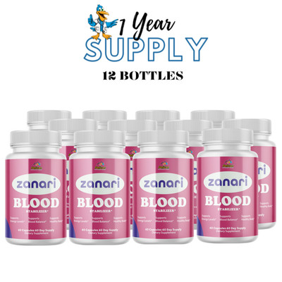 Zanari- Blood Sugar Support- 12 Bottles- 720 Capsules