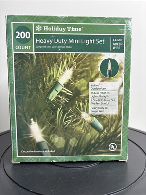 #ad Holiday Time 200 Count Commercial Grade Clear Light Green Wire Set. 56 ft $13.50