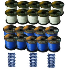 Harmony Car Primary 16 Gauge Power or Ground Wire 2000 Feet 20 Rolls White Blue
