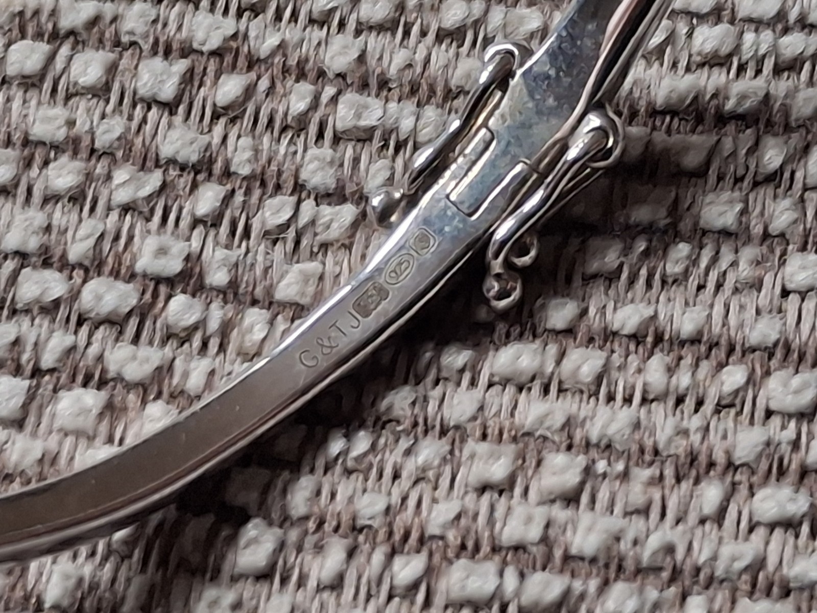 Fully Hallmarked Solid Silver Bangle Bracelet CZ … - image 5